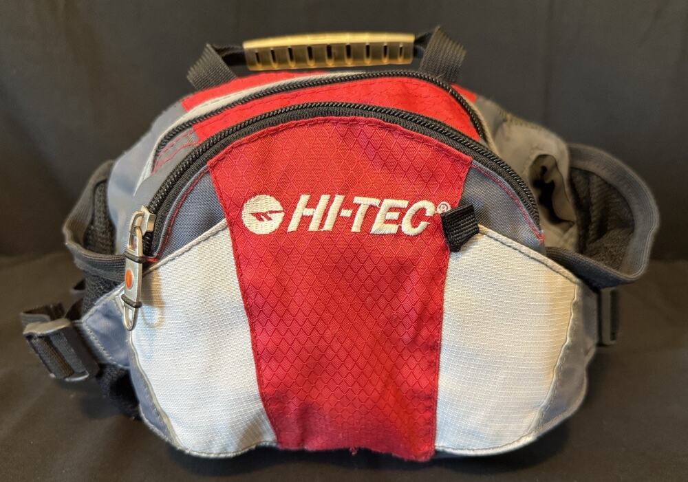 Hi-Tec Outdoor Hiking Bum Bag Unisex Storage Black Grey Red Zip Fanny Bag Pack